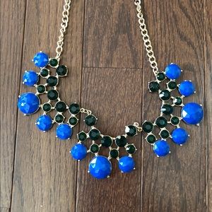 Talbots blue&green adjustable statement necklace